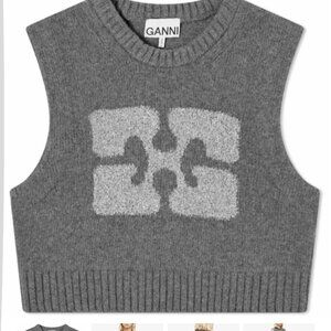 Ganni grey cropped vest